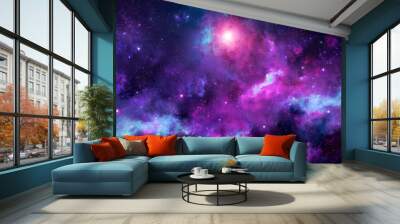 Abstract cosmic nebula and stars in deep space Wall mural