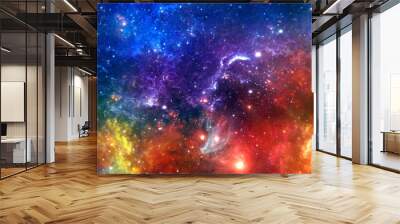 Abstract space background with colorful nebula and stars Wall mural