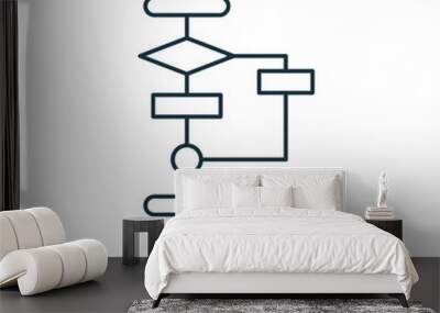 Algorithm line icon. Creative outline design from artificial intelligence icons collection. Thin algorithm icon for infographics and banner Wall mural