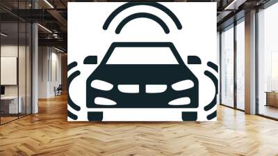 Autonomous self driving vehicle using artificial intelligence icon Wall mural