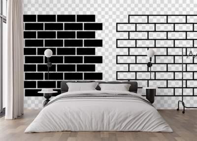 Bricks icons set. Trendy flat and line art style. Vector illustration isolated on transparent background Wall mural