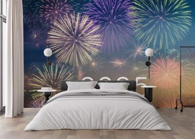 happy new fireworks 2025 Wall mural