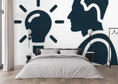 Having idea icon. Monochrome simple sign from idea collection. Having idea icon for logo, templates, web design and infographics. Wall mural