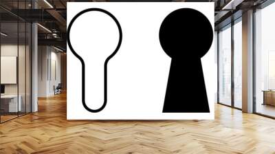 Keyhole icons. Door key hole icons. Vector illustration isolated on white background Wall mural