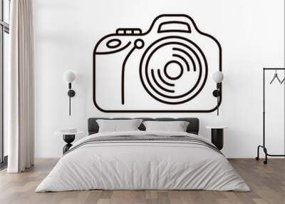 Camera line icon. Great for the design of photo service. Can be used for website or profile design. For example, to indicate portfolio. Wall mural