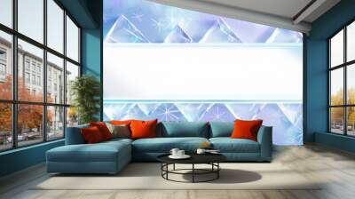 Magical winter geometric banner with blank space for text Wall mural