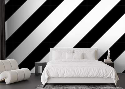 Pattern diagonal stripes black and white. Stripes horizontal pattern thick line. Wall mural