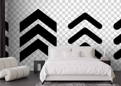 Set of chevron icons. Vector illustration isolated on transparent background Wall mural