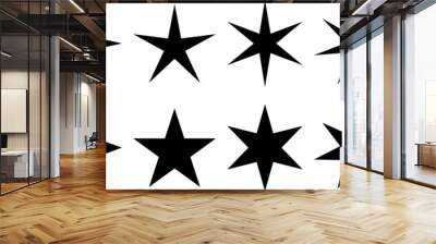 Set of star icons. Stars symbols with different pointed three, four, five, six, seven, eight. PNG image Wall mural