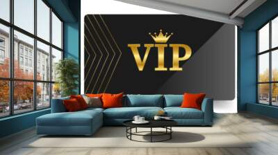 Set of VIP golden cards with gold glitter elements. Vector illustration Wall mural