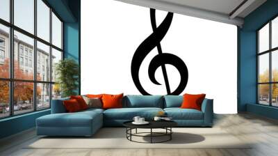 Treble clef icon. Vector illustration isolated on white background Wall mural