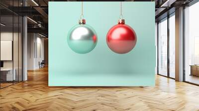 christmas decoration, pastel green and red color simple and clean, top angle --ar 16:9 --v 5.2 Job ID: 3a499df9-4f32-45cf-93b1-c6d34cf5dfe7 Wall mural