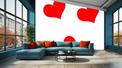 set of hearts isolated on white background Wall mural