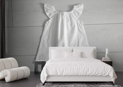 Mockup of white baby cotton dress on white background. Layout mock up ready for your design preview. Wall mural