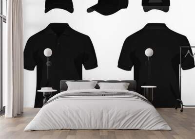 Baseball cap and polo t shirt vector Wall mural