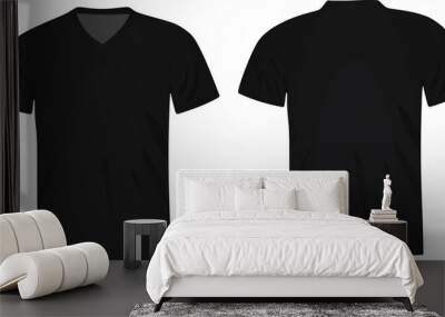 black v neck t shirt. vector illustration Wall mural