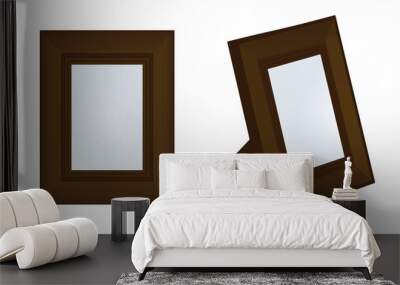 Brown photo frame. vector illustration  Wall mural