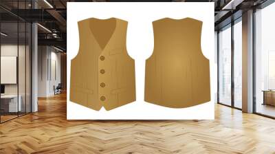 Brown suit vest. vector illustration Wall mural