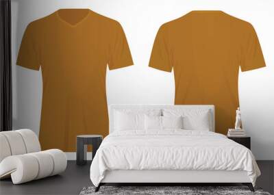 Brown v neck t shirt. vector illustration Wall mural