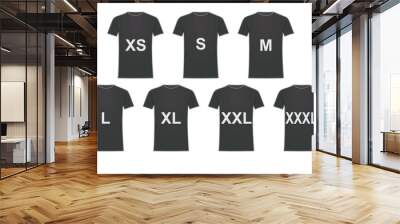 Clothing t shirts sizes. vector Wall mural