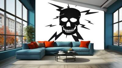 Electricity danger sign. vector illustration Wall mural