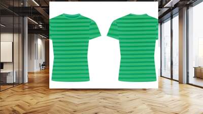 Green  striped t shirt. vector illustration Wall mural