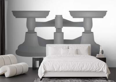 Grey metallic scale. vector illustration Wall mural