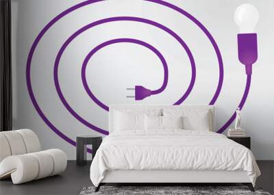 Lamp and plug. vector illustration Wall mural