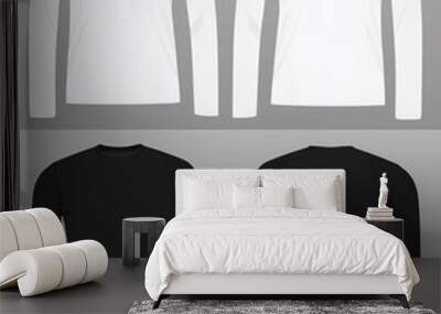 Long sleeve t shirt template Wall mural