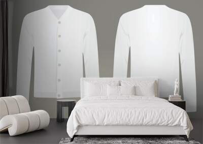 Men white cardigan. vector illustration Wall mural