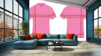 Pink man t shirt line pattern. vector illustration Wall mural