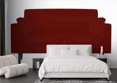 Red two seats sofa bed, vector Wall mural