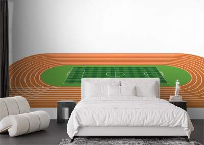 Running tracks and soccer field. vector illustration Wall mural