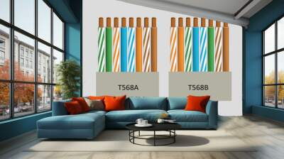 UTP cabling standards. vector illustration Wall mural