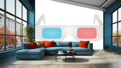 White 3D glasses. vector illustration Wall mural