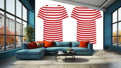 White and red striped t shirt jersey. vector Wall mural