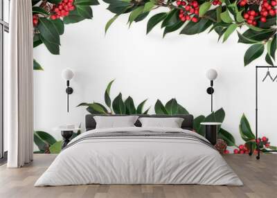 Holly Berry Border Wall mural