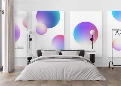 Abstract cover set with colorful 3d circle shapes Wall mural