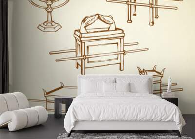 Altar. Vector drawing icon sign Wall mural