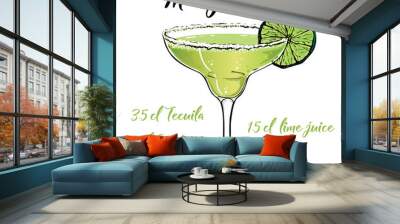 margarita cocktail vector Wall mural