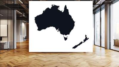 Australian continent with the contours of countries. Vector drawing Wall mural