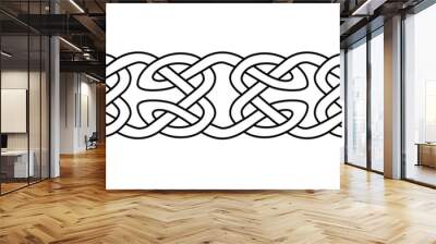 Celtic style interlaced pattern isolated vector. Nordic symbol. Celtic knot vector illustration. Patrick's Day celebration. Interlaced border element. Wall mural