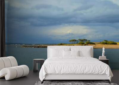 cloudy island in the ocean Wall mural