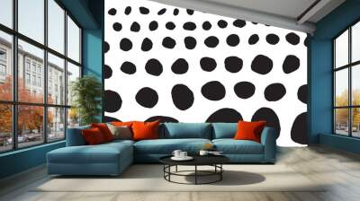 Doodle shapes collection. Black silhoettes of imperfect circles Wall mural