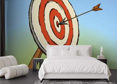 Goal for arrows. Vector drawing Wall mural