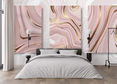 Gold marble design. Set in beautiful pink marble and gold. Wall mural