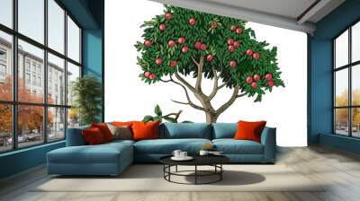 Apple tree and branch vector Wall mural