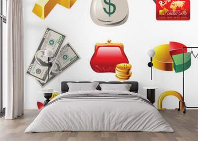 money icons Wall mural