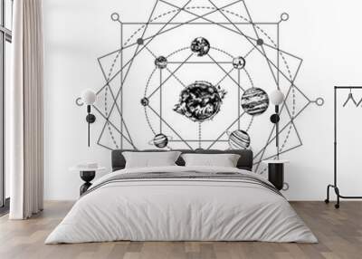 Solar system sacred geometry Wall mural