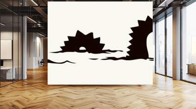 Leviathan. Sea monster. Vector drawing Wall mural